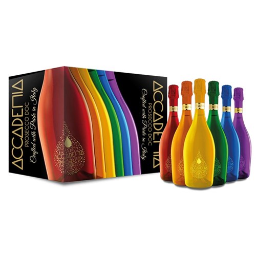 Case of 6 Accademia 75cl Rainbow Pack (Mixed 6x75cl) - Celebrate in Style
